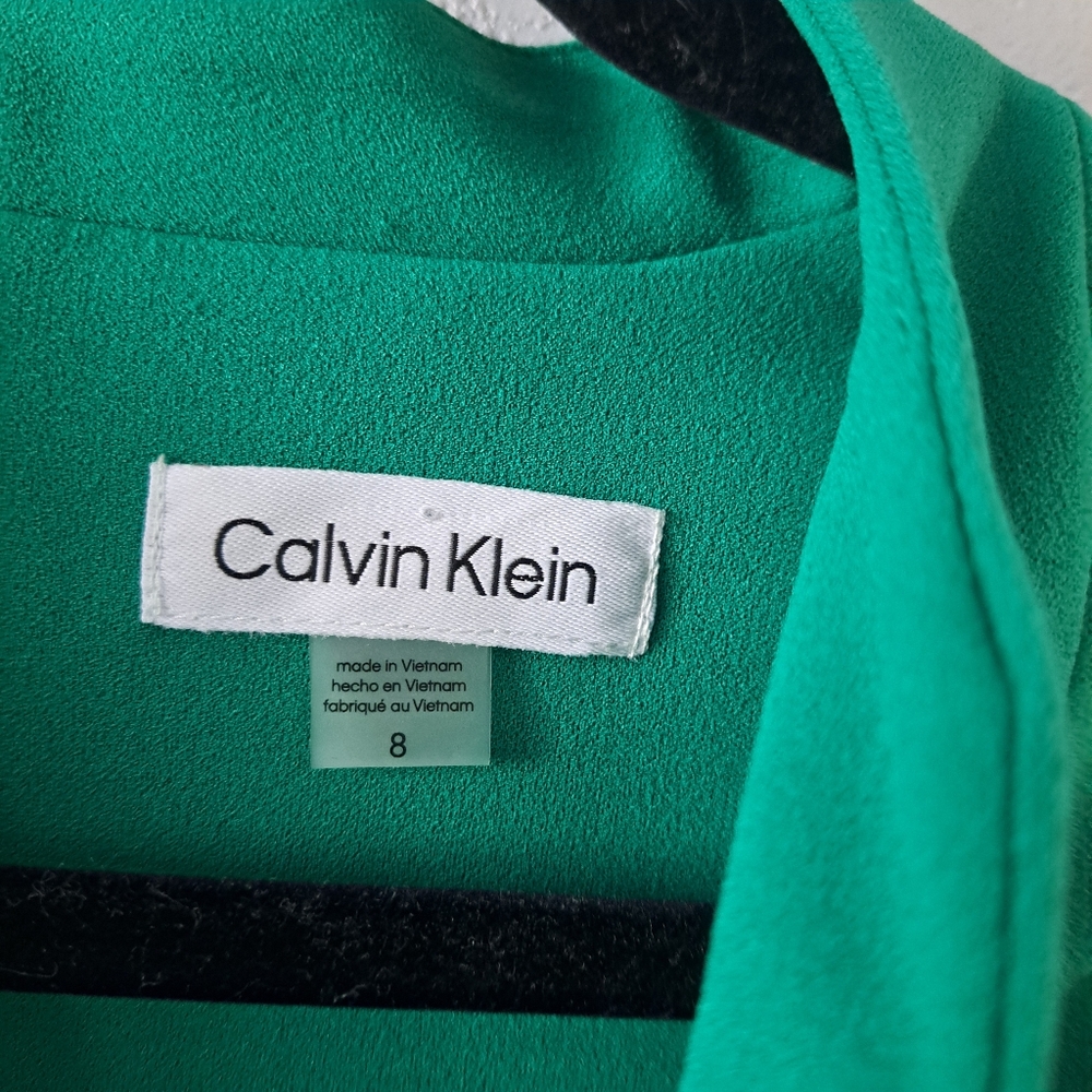Calvin Klein Green V- Neck Sheath Dress - Picture 4 of 6